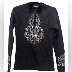 Athleta Ski Alpine women’s Small 1/4 zip long sleeve pullover black sweater